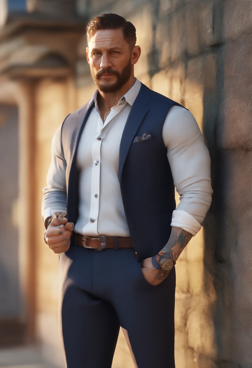 Tom Hardy , Realstic, 8k, Detailed, professionnel avec un arriere plan