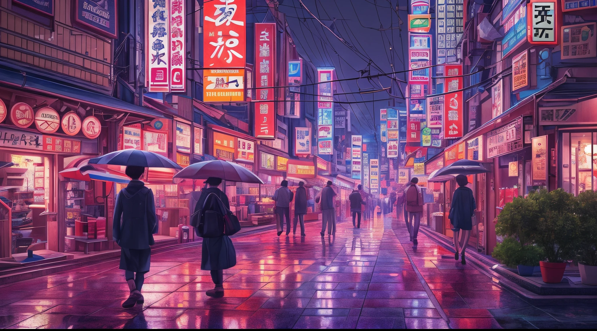 Osaka night, raining day, without crowded, masterpiece, best quality, high quality,extremely detailed CG unity 8k wallpaper, HDR, Chromatic Aberration ,Photorealistic,extremely detailed, trending on artstation, trending on CGsociety, Intricate, High Detail, dramatic, art by midjourney
