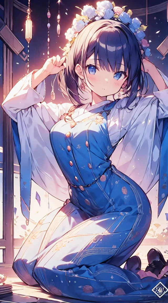 masutepiece, Best Quality,Illustration, Wallpaper, ultra -detail, Absurd beauty, 1beautiful girl、Futomo、Poses in motion