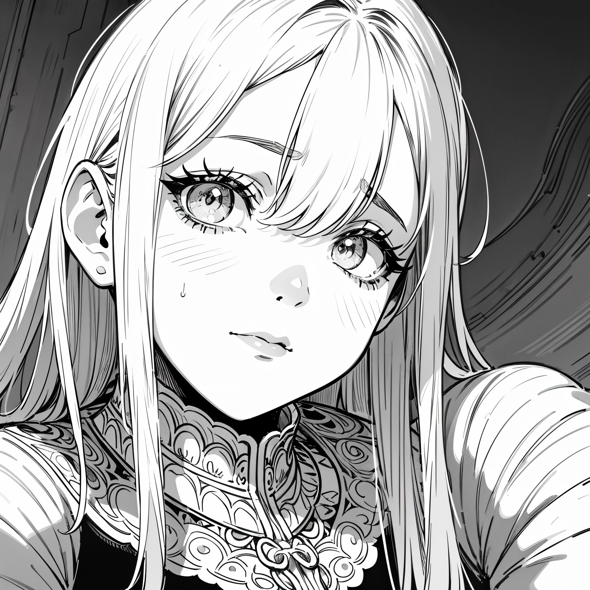 (Line Art), comic, monochromes, illustration, 1girl, masterpiece, best quality, super detail, detailed eyes, detailed lips, detailed face, long eyelashes, elegant pose, vibrant cityscape, dynamic composition, thick lines, smooth shading, intricate patterns, textured background, strong contrasts, ink pen style, sharp outlines, visually stunning, high-resolution, professional, black and white, expressive emotions, unique character design, captivating storytelling, captivating expressions, captivating narrative, captivating scenes, intricate linework, elaborate attention to detail, expertly rendered shadows, delicate hatching, dramatic lighting, intricate linework, artistic flourishes, delicate textures, alluring perspective, visual storytelling, rich visual narrative, striking visuals, evocative atmosphere.
