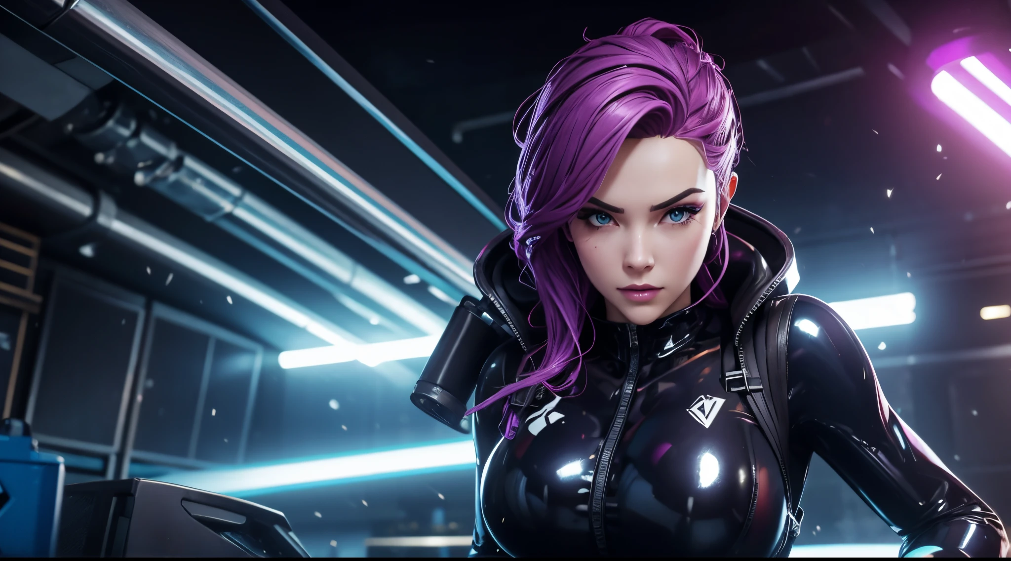 fortnite portrait latex suits action scene beauty
