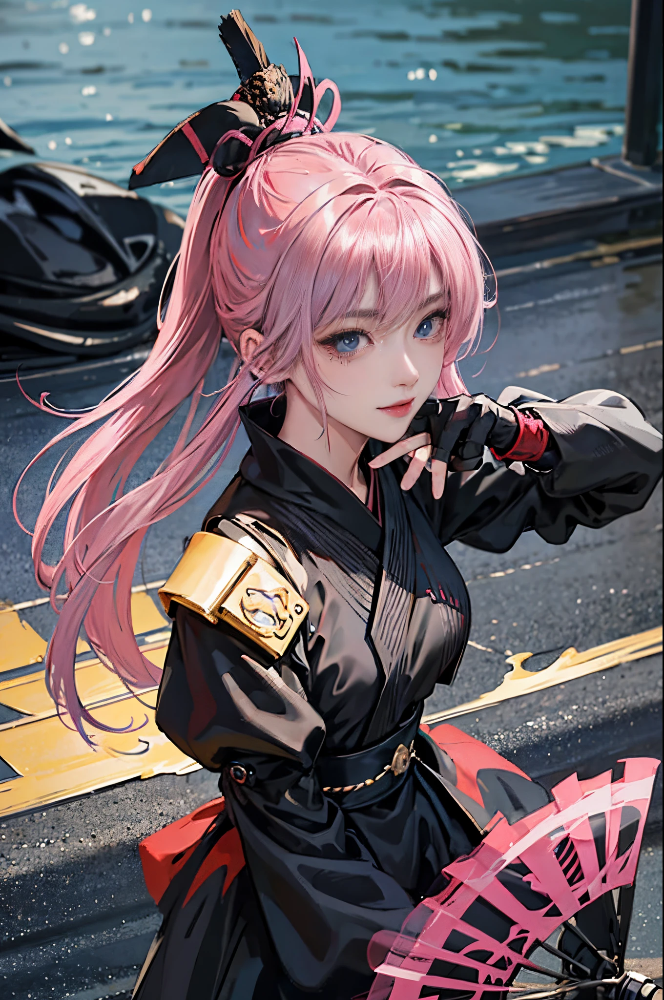 1人の女性、 Look at the viewer,
Her upper body, Her beautiful blue eyes, Pink hair with twin tails, Moles under her eyes, Plump and glossy lips, Heart-shaped choker,Female ninja 、stealth、Ninja Black Costume、Black mask、Looking at the viewer, smiling at the viewer. .. .. .. .. .. .. .. .. .. .. .. .. .. .. .. .. .. .. .. .. .. .. .. .. .. .. .. .. .. .. .. .. .. .. .. .。.。.。.。.。.。.。.。.。.。.。.。.。.。.。.。.。.。.。.。.。.。.。.。.。.。.。.。.。.。.。.。.。.。.。.。.。.。.。.。.。.。.。.。.。.3D, cyberpunk style short clothes、, of the highest quality, 8K, Detailed skin texture, Detailed Cloth Texture, beautifull detailed face, Intricate details, Female ninja、Kunoichi、Ninja Outfit、Edo townscape、morning landscape edge lighting, Side lighting, Cinematic lighting, Ultra high definition, 8K UHD, Film grain, Best Shadows, Delicate, Facing the viewer, front facing