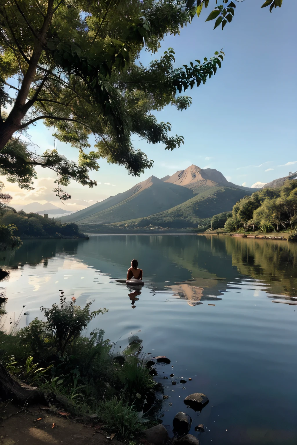 paz, paisagem, tranquilidade, reflection, descanso
