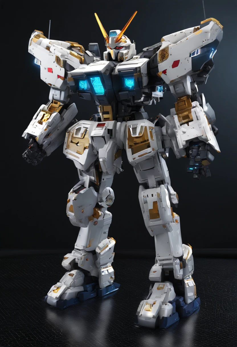 Gundam Mech,Land Combat Jim,binh,Explosive reactive armor , scientific fiction, Front view, sense of science and technology, c4d, Overclocked renderer, unreal-engine, high detal, industrial design, 8K high-definition, studio light, Vintage