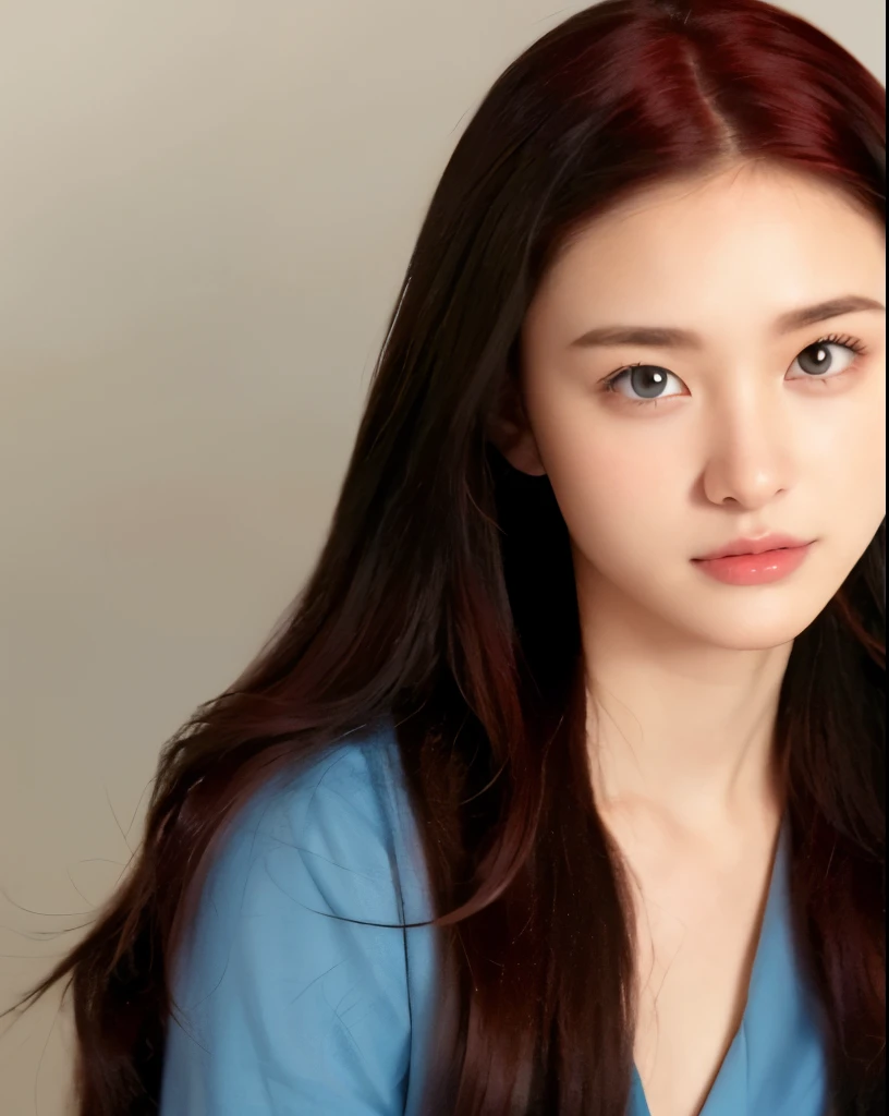 1girl,face,white background,CINEMATICA MATRIX 5, cantik, putih , hidung mancung, bulu mata lentik, pipi merah alami, seorang gadis 20 tahun, matanya biru. rambut nya ber volume. Vintage outfit, blonde hair (rambut pirang)