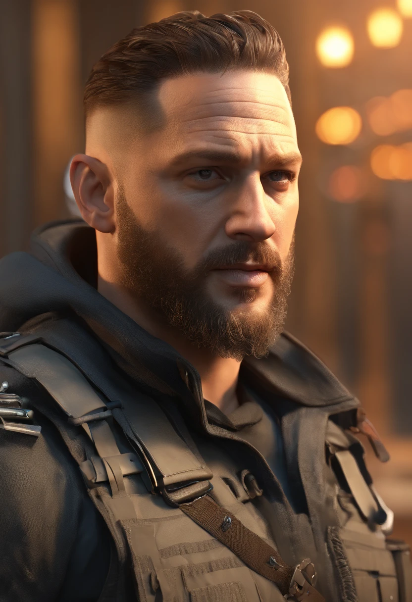 Tom Hardy , Realstic, 8k, Detailed, professionnel avec un arriere plan