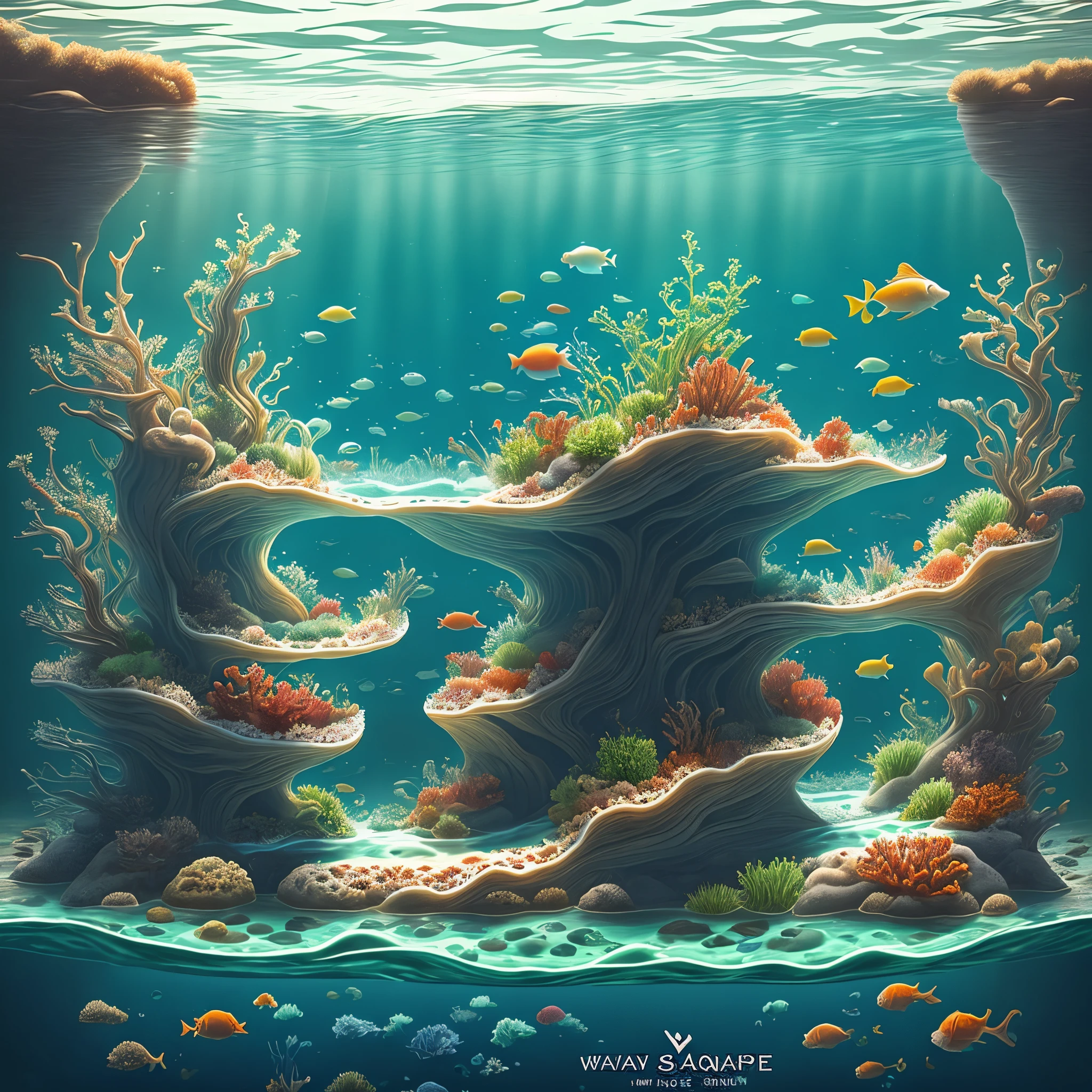 Could you create a logo for my aquascaping company?? O nome e Scape Water. A palavra "S" I wish you used wave scissors instead.
