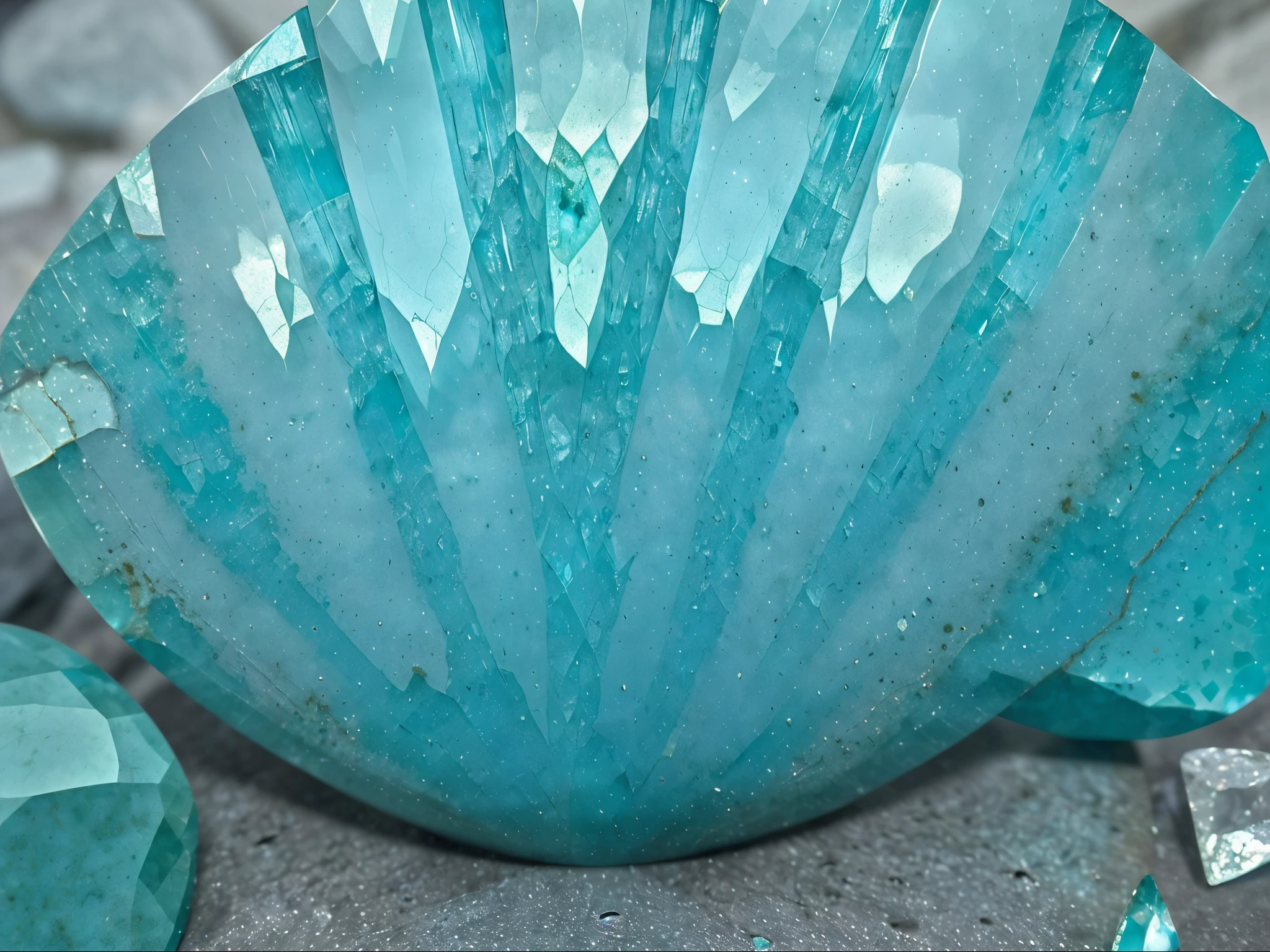 A stunning turquoise gemstone, its vibrant color catches the eye and evokes a sense of tranquility. This is a close-up photograph capturing the mesmerizing beauty of the stone. The polished surface gleams, reflecting light and revealing intricate patterns within. The flawless clarity and exquisite hue create a captivating image that radiates elegance and sophistication.