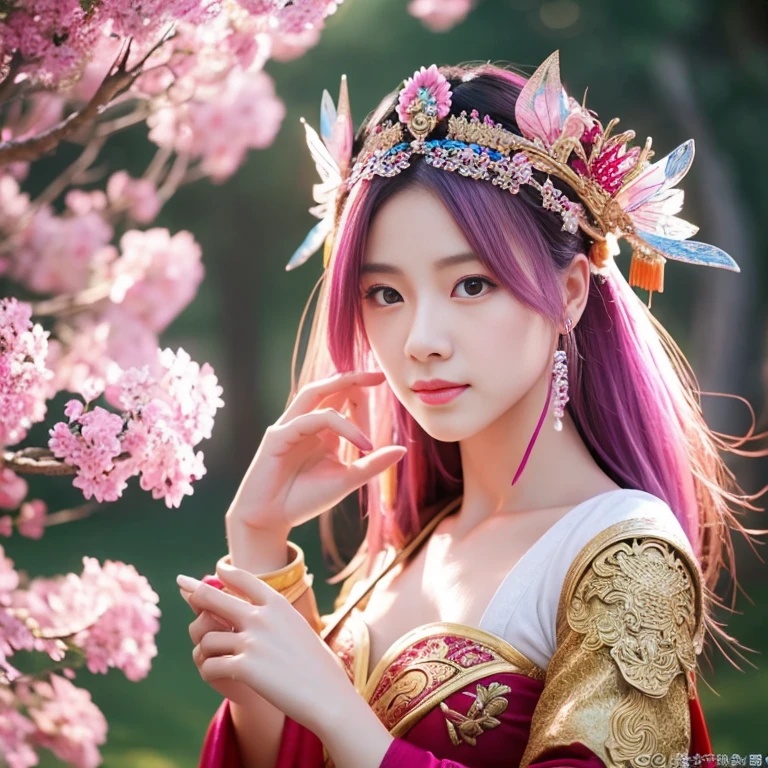 Ancient Chinese wars,Female general,Chinese woman,The fairy in armor looks mature and sexy,Headband helmet bleached pink hair,Charming eyes and good figure,Ancient scenes,heroic look,Sword in hand,Sexy and attractive figure is very detailed, the ultra-detailed, iintricate), (lens flare glow:0.7), (full bloom:0.7), particle effect, ray traycing, 电影灯光, shallowdepthoffield, Shot with Sony a9 II, 50mm wide angle lens, Focus sharp,CG animation