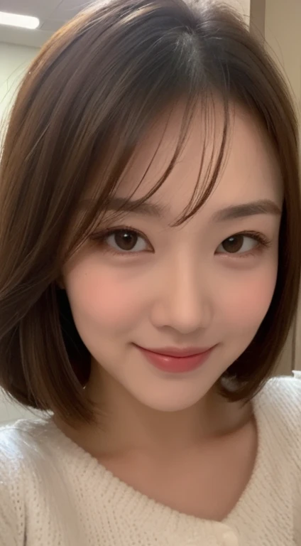 ((best picture quality, 10, master-piece:1.3)), 1girll, Beautiful woman with slender abs:1.3, (Hairstyle Casual, :1.2), Pink low bra,Extra large,Very fair skin.,ultra-fine face, Fine Eyes, 二重まぶた,Smile。Take photos in cute poses,The numbers are terrible.,Small waist,Super big breasts,close up shot,Close-up chest,Fair-skinned,The background is casual.,Close-up Shot Shot