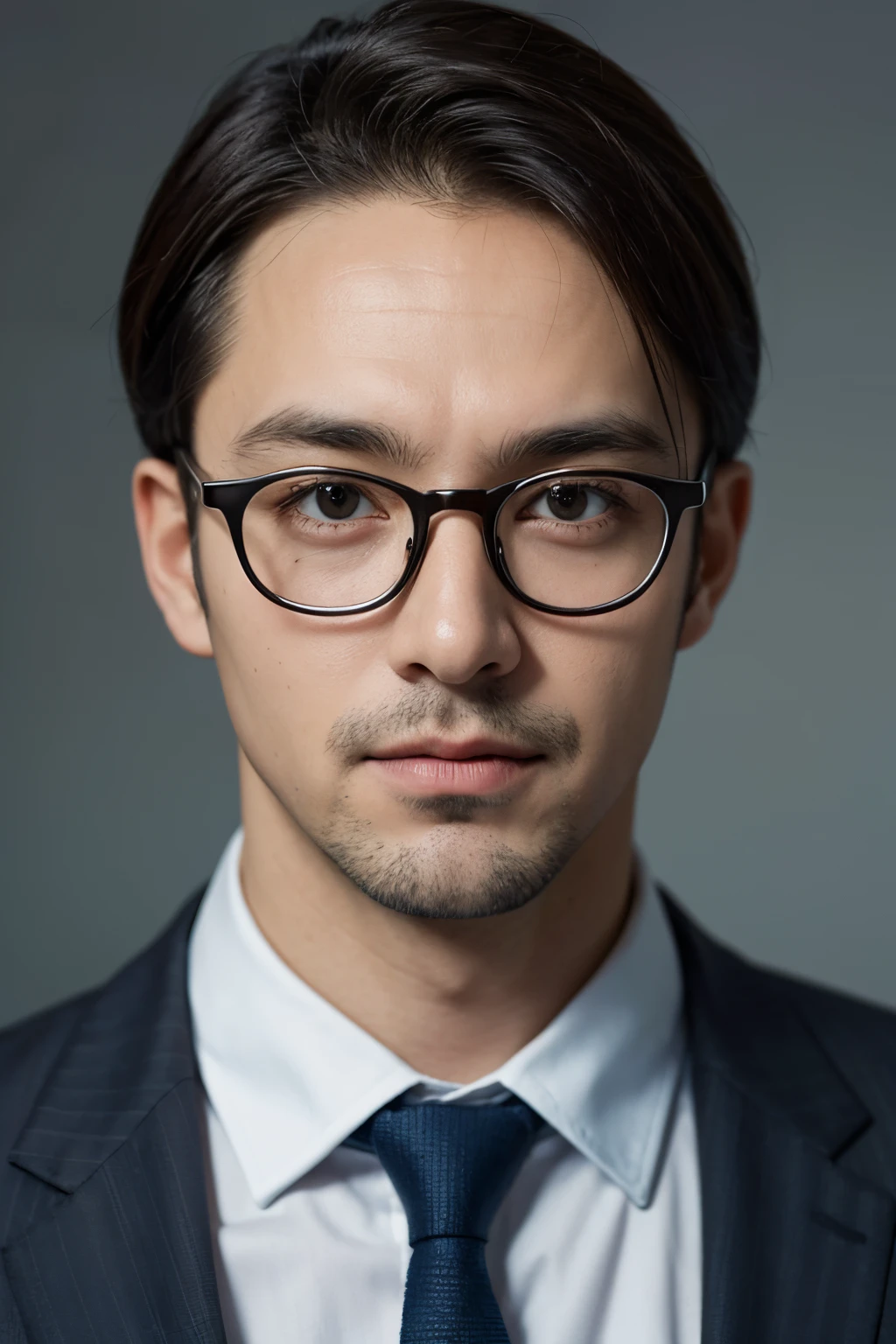 Lawyer,head portrait,male people,white collar,wears glasses,Ordinary looking