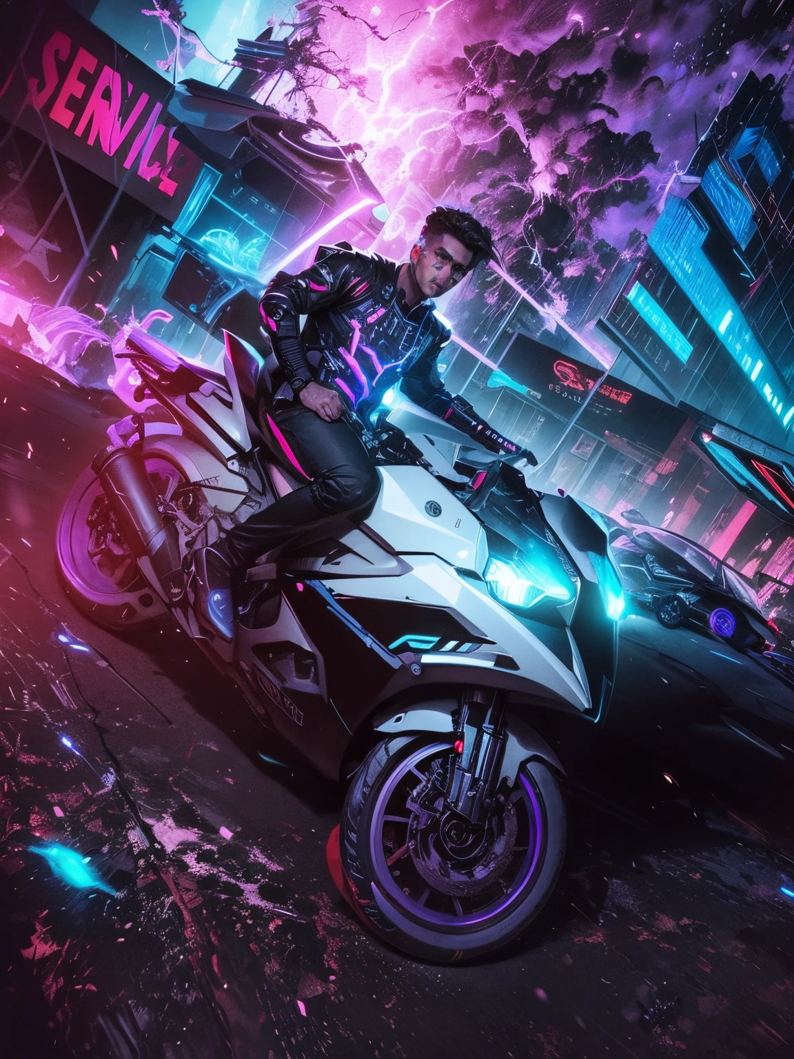 Change background cyberpunk handsome boy realistic face. 8k ultra realistic