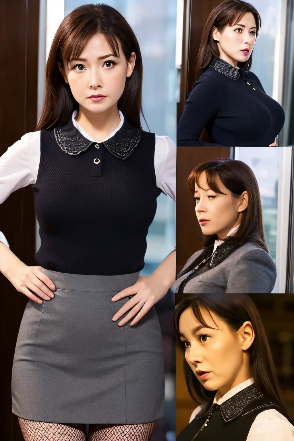 Officelady tight skirts 30age full bodyesbian Facial expressions expressed in detail Sad face