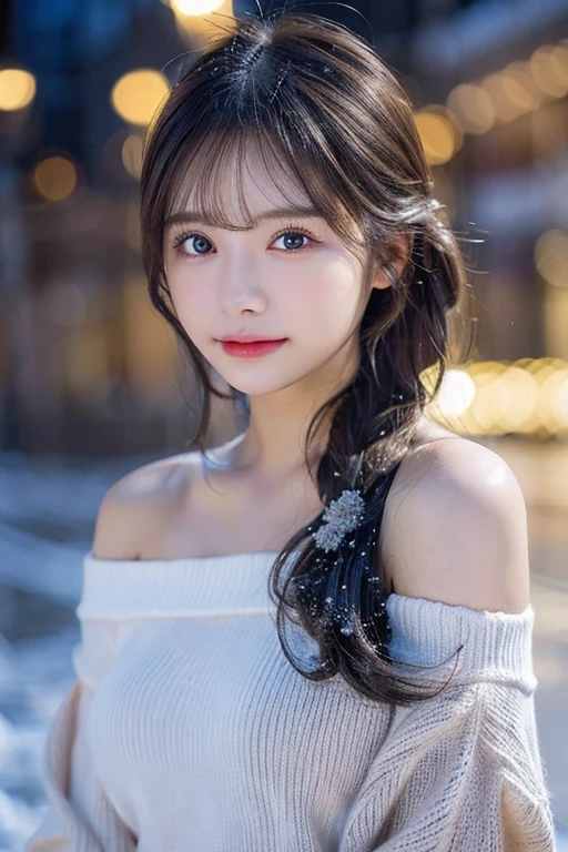 (masterpiece:1.3), high resolution, ultra detailed, extremely detailed CG unity 8k wallpaper, realistic, photo-realistic, RAW photo, beautiful detailed face, pale skin, realistic glistening skin, detailed cloth texture, detailed hair texture, Perfect body, Beautiful Face, accurate, Anatomically correct, Highly detailed face and skin texture, natural neck length, (beautiful hands), (fair skin:1.1), (well-aligned teeth:1.1), (Sweaty skin:1.2),
BREAK,
Detailed eyes, symmetric eyes, Light Brown eyes, Double eyelids, Thin eyebrows, (Glossy lips:1.4), ((A face with waiting for a kiss:1.2)), (blush:1.1), (A sparkling small hair accessory:1.1), (beautiful smile:1.1)
BREAK,
(A classy and Cute woman:1.3),(nude, nsfw, nipple, navel:1.4),
BREAK,
medium large breasts, slender figure, firm abs,
((braid hairstyle, black hair, bangs:1.2)), (looking at viewer), (cowboy shot:1.4), From above,
BREAK,
((standing on Shibuya at night)),