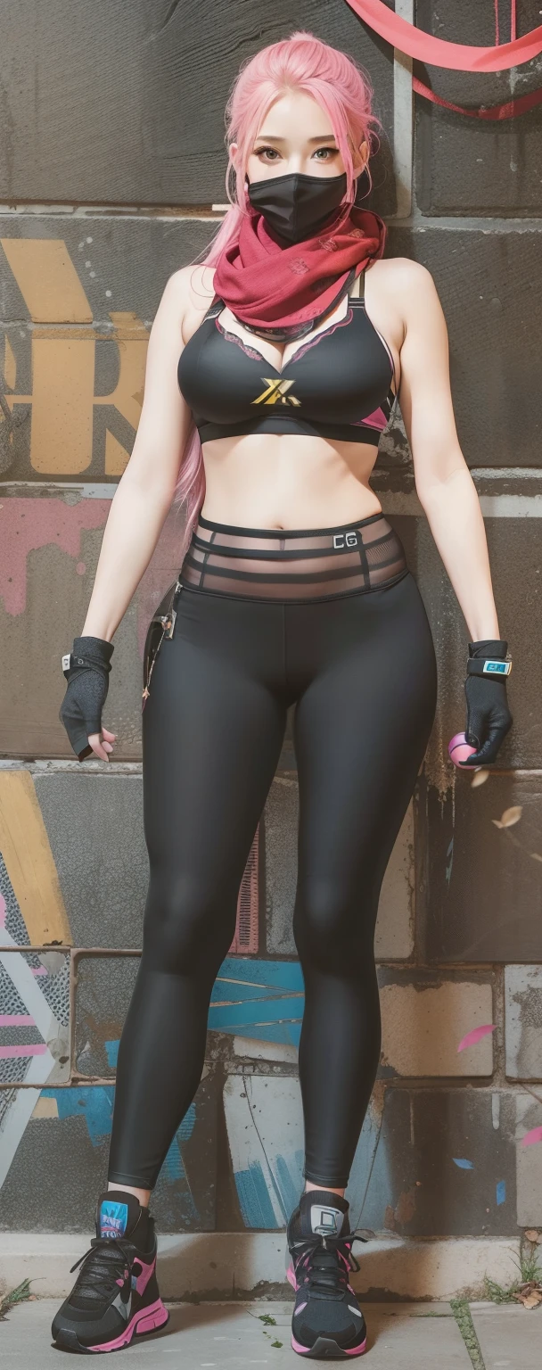 sunset in winter , snowy, redhead hair, in tight pink yoga tights with very wide hips , in a black transparent T-shirt shows off her figure, Juicy figure, Redhead, Sexy young girl looks a bit like Milla Jovovich and Scarlett Johansson......, Huge breasts in a transparent black top, pink leggings