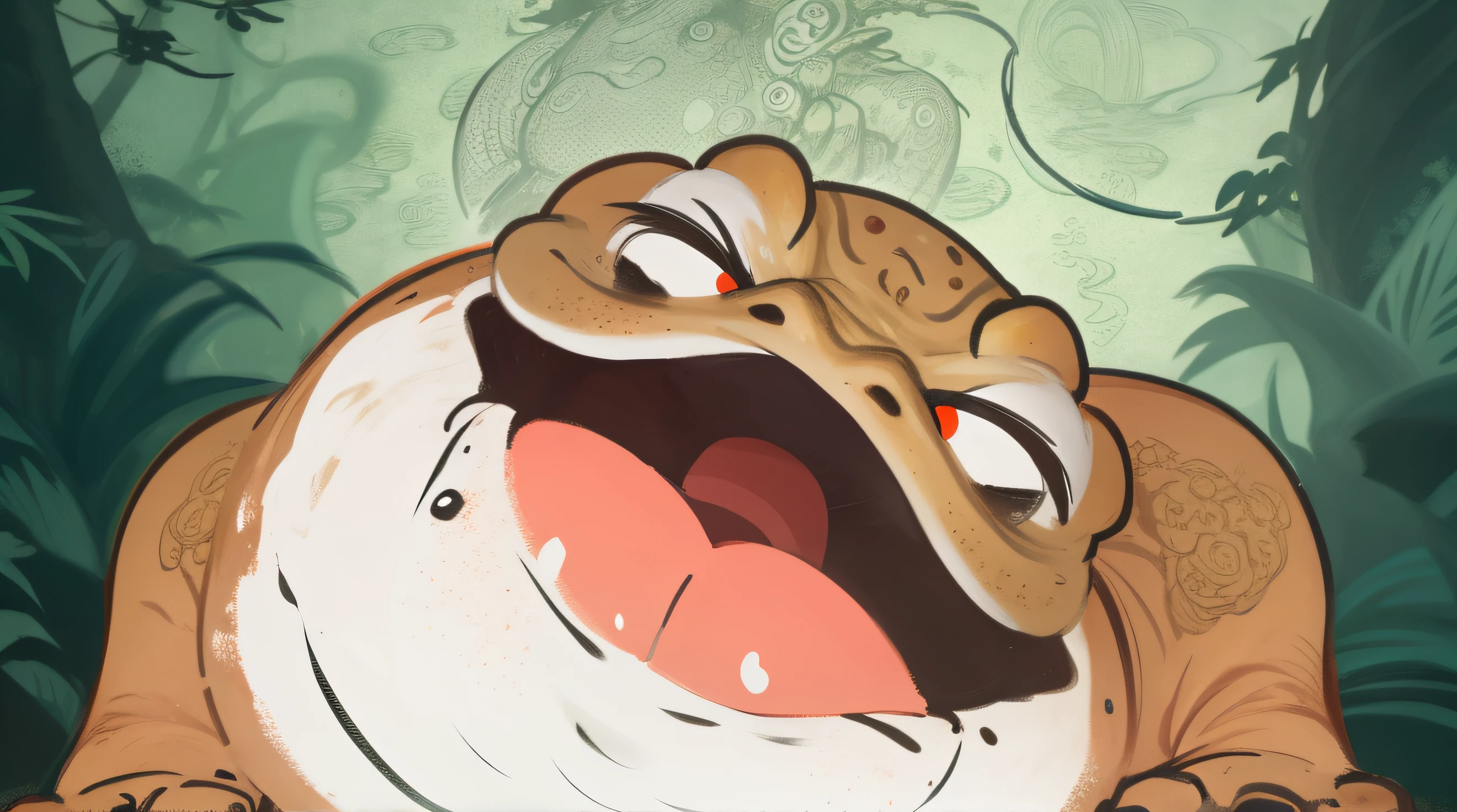 A toad goblin,ancient Chinese style mythology,Open your mouth wide and drool