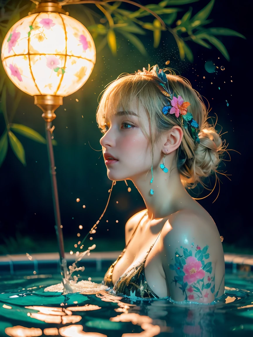 Create a beautiful tree, Tree woman with torso and female silhouette. Perfect figure and green leaves. digital drawing, It's a perfect face, Glowing skin, 8k concept art portrait, 动态照明, super detailing, Detailed picture, Fractal complex background, alcohol ink painting.Beutiful women, One color is black、platinum and blonde, Wearing colorful clothes and black background，paint splash, author：Araki Hihiko, offcial art, Unity8k wallpaper, ultra - detailed, tmasterpiece, Best quality, (like radar, datura, controversy, controversy), 1 beautiful caucasian hair girl platinum、black and gold, dynamic angle, Chaos in its most beautiful form, Elegant, vibrant with colors, romanticism lain, by James Jean, Gerhard Richter, Takato Yamamoto, Ashley Wood, Atmospheric, ecstasy of musical notes, Transfer visible notes, StyleWtrColor, wind blowing through, tmasterpiece, The beautiful, ((aquarelle)), paint splatter, Complicated details. [water dripping: 0.7], Hot topics on artstation, Rachel Walker, Style Painting 1900, A beautiful woman covered in paint floats in the swimming pool, beautiful light up, Beautiful and delicate big eyes, Nirvana, relaxed, paint drops, Paint spiral, paint splatter, (Beautiful swirl of paint), author：Jeremy Mann, by Sandra Chevrier, vivid contrasting colors, color difference, with black background, Best quality, (actual: 1.2), (hight contrast: 1.2), soybean, plata、copper decoration, goddess of the forest, Beautiful caucasian girl closeup, Beautiful goddess blends with forest trees, Platinum and blonde brunettes,  girl, beautiful visible cat, Pink Man, small breast view, Swimming pool in the garden,  Mandala and flower tattoo, floating old clock, lamplight, lanterns,Swimming pool in the garden,beautiful visible cat, Pink Man, small breast view,Full body lesbian, Sakimichan Art, Oriental mandala tattoo, fractals background, plata、golds、copper spirit, floating antique clock, Antique lamps,Shirtless,a hologram