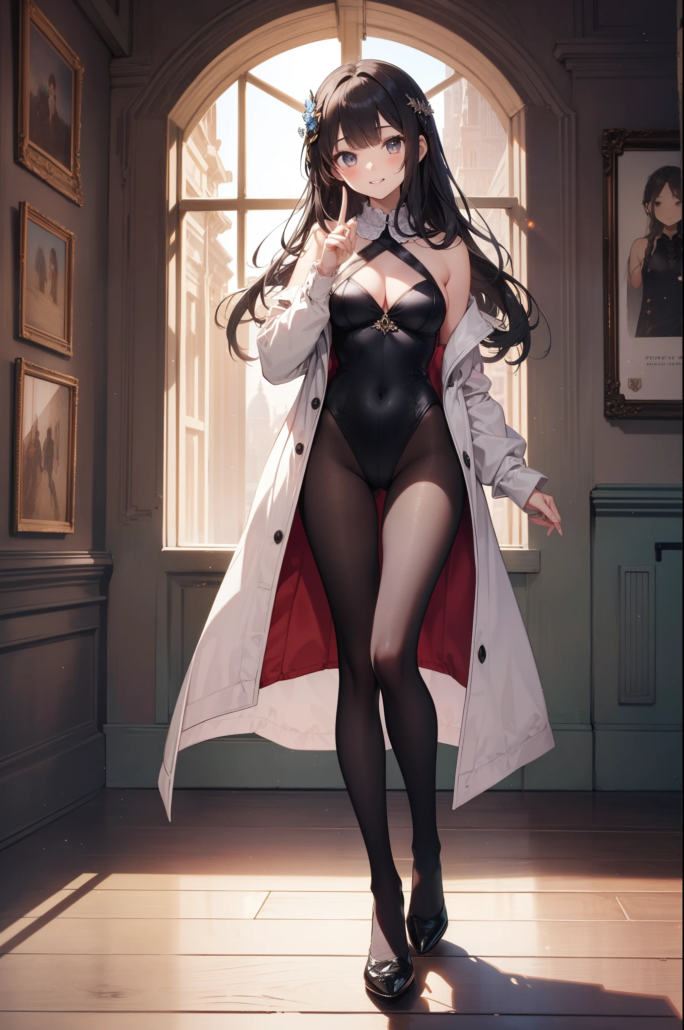 ((2D Beautiful Girl、top-quality、Perfect Finger 1.1、Perfect Anatomy 1.1、Perfect outfit、Beautiful illustration))、cute petit girl、(transform sequence)、((Aristocratic clothing、Cute leotard))、10yaers old、a junior high school student、Fractal Art、baby-face、((stright long hair))、beatiful detailed eyes、Show your teeth and smile、glad、Full Body Display、(1人)、(Inside the Royal Palace)、is standing、