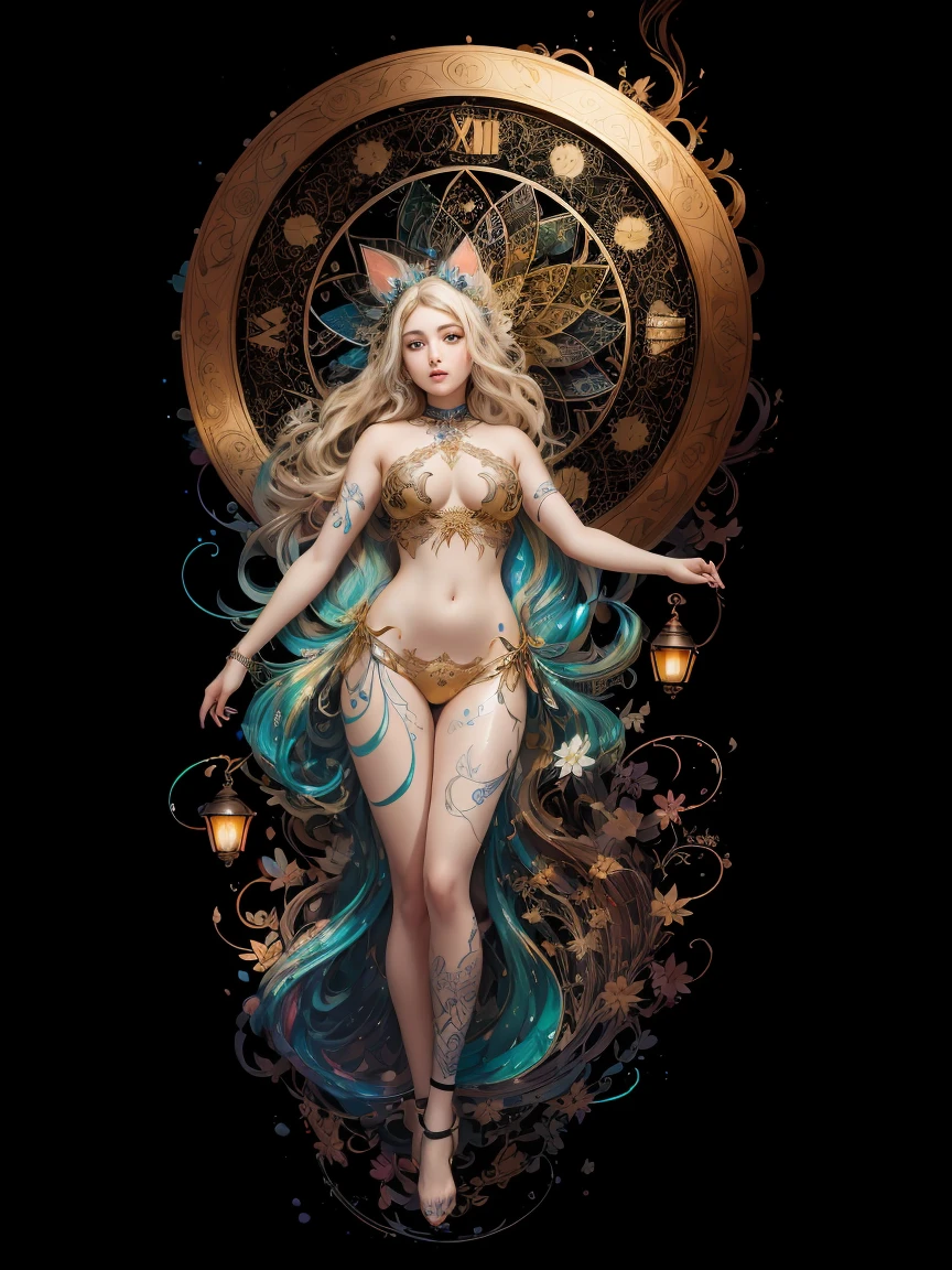 Create a beautiful tree, Tree woman with torso and female silhouette. Perfect figure and green leaves. digital drawing, It's a perfect face, Glowing skin, 8k concept art portrait, 动态照明, super detailing, Detailed picture, Fractal complex background, alcohol ink painting.Beutiful women, One color is black、platinum and blonde, Wearing colorful clothes and black background，paint splash, author：Araki Hihiko, offcial art, Unity8k wallpaper, ultra - detailed, tmasterpiece, Best quality at best, (like radar, datura, controversy, controversy), 1 beautiful caucasian hair girl platinum、black and gold, dynamic angle, Chaos in its most beautiful form, Elegant, vivd colour, romanticism lain, by James Jean, Gerhard Richter, Takato Yamamoto, Ashley Wood, Atmospheric, ecstasy of musical notes, Transfer visible notes, StyleWtrColor, wind blowing through, tmasterpiece, The beautiful, ((aquarelle)), paint splatter, Complicated details. [water dripping: 0.7], Hot topics on artstation, Rachel Walker, Style Painting 1900, A beautiful woman covered in paint floats in the swimming pool, beautiful light up, Beautiful and delicate big eyes, Nirvana, relaxed, paint drops, Paint spiral, paint splatter, (Beautiful swirl of paint), author：Jeremy Mann, by Sandra Chevrier, vivid contrasting colors, color difference, with black background, Best quality at best, (actual: 1.2), (hight contrast: 1.2), soybean, plata、copper decoration, goddess of the forest, Beautiful caucasian girl closeup, Beautiful goddess blends with forest trees, Platinum and blonde brunettes,  girl, beautiful visible cat, Pink Man, small breast view, Swimming pool in the garden,  Mandala and flower tattoo, floating old clock, lamplight, lanterns,Swimming pool in the garden,beautiful visible cat, Pink Man, small breast view,Full body lesbian, Sakimichan Art, Oriental mandala tattoo, fractals background, plata、golds、copper spirit, floating antique clock, Antique lamps,Bare-chested,a hologram