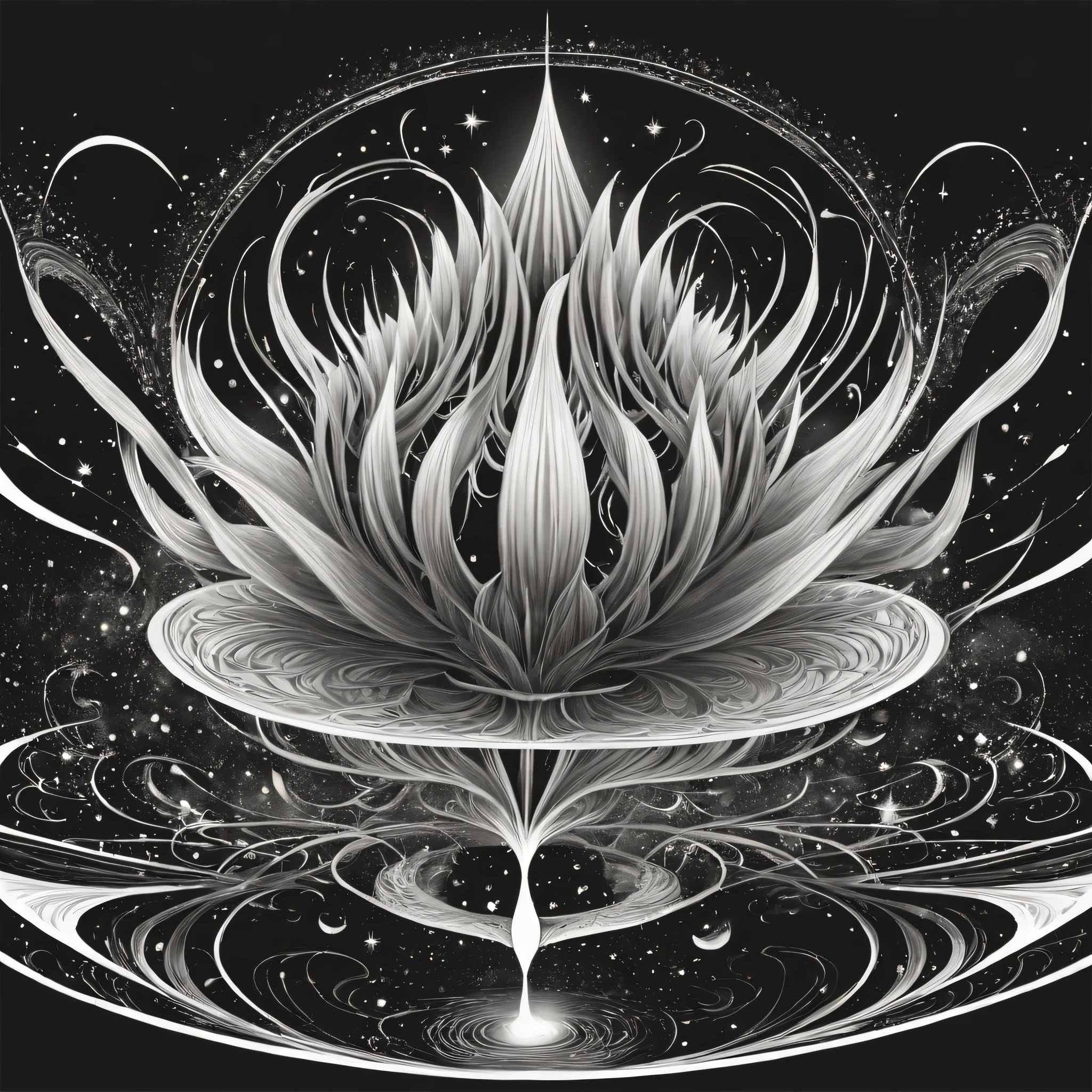 pencil drawing,line art,black andwhite,fine brushwork,logotype, (((magia))), planet earth, Eau, firey, ventania, Magic Array, datura, Abstract, fractalized, patterned, Creative, art stations, vector, (accurate lines),(Elegant curves)。(best quality,4k,8k,highres,masterpiece:1.2), ultra-detailed, realistic:1.37。
