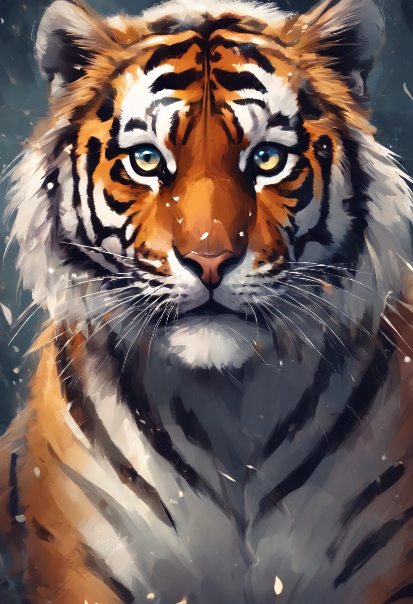 Cute little tiger,Fluffy,chubby,Round rolling,fatness,Vivid expressions,Play in the snow,Bite your own tail,Vivid expressions,Natural soft light,Soft focus filter,ultraclear,hyper-detailing,8K,photore,3 Rendering,bulging face,Round body