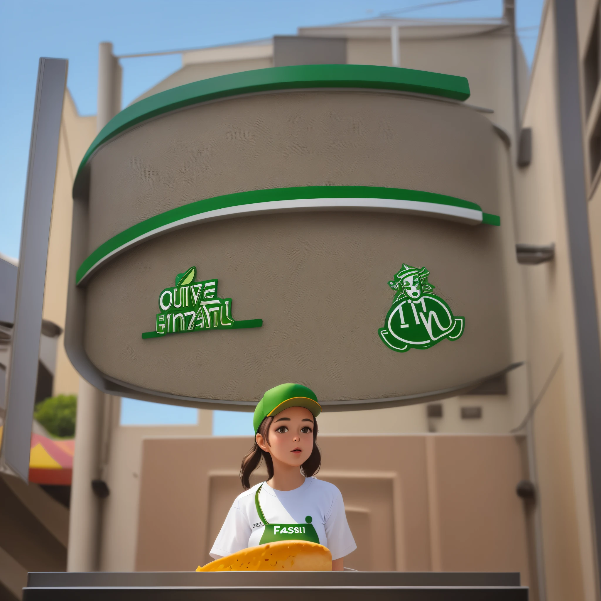 Fastfood logo with name olive