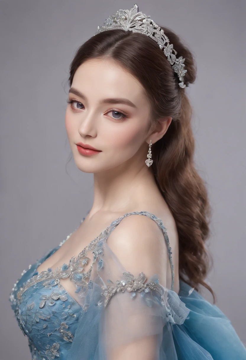 Butterfly motif、Purple and blue tones、Vibrant colors、((masterpiece)))、(((top-quality)))、((ultra-detailliert))、(A hyper-realistic)、(highly detailed CGillustration)、From the right side、Official art、Milan at the beginning of the 20th century、Decadent、Madame Papillon、Masquerade、refinement、Elegance、Gorgeous、Masks that cover most of the face、Colorful and detailed mask design、matchless beauty、Fans、gorgeous dress、jewely、Perfect Angle、perfect-composition。full body Esbian