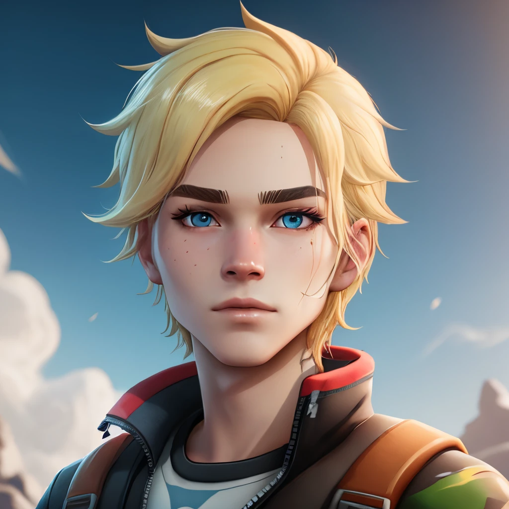 fortnite skin: blonde hair, blue eyes