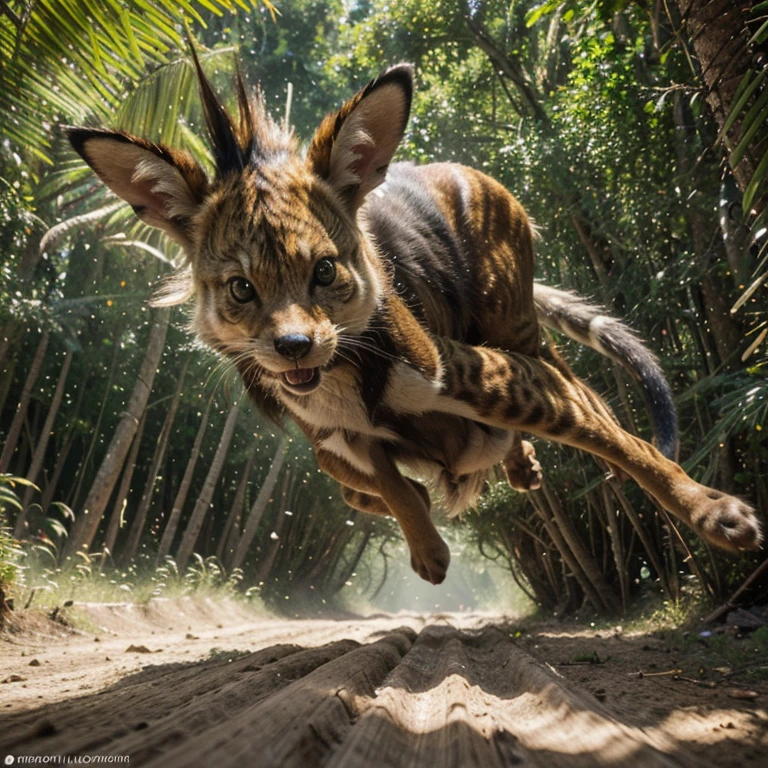 (best quality,4k,8k,highres,masterpiece:1.2),ultra-detailed,(realistic,photorealistic,photo-realistic:1.37),Sonic the hedgehog in a safari,illustration,animalistic,speed,adventure,vibrant colors,dynamic composition,sunny day,lush vegetation,wildlife,playful antics,fast-paced movement,sharp focus,intense energy,sprawling landscape,aquatic creatures,crisp details,hopping around,jump action,high contrast,exotic animals,expressive eyes,curious animals,exploration,long ears,momentum,joyful expression,endless possibilities,action-packed,racing through the savannah,cartoonish style,striking visuals,colorful costumes,loop-de-loop,overgrown trees,blazing speed,blurred background,fast reflexes,charming,graceful poses,exhilaration,acrobatic stunts,indomitable spirit,skilled acrobat,lively atmosphere,thrilling chase,mouth-watering scenery,free-spirited.