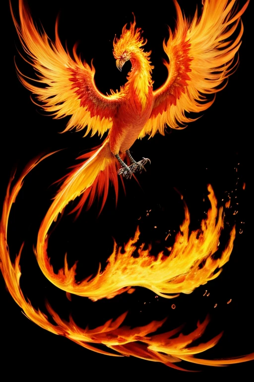flaming phoenix bird
