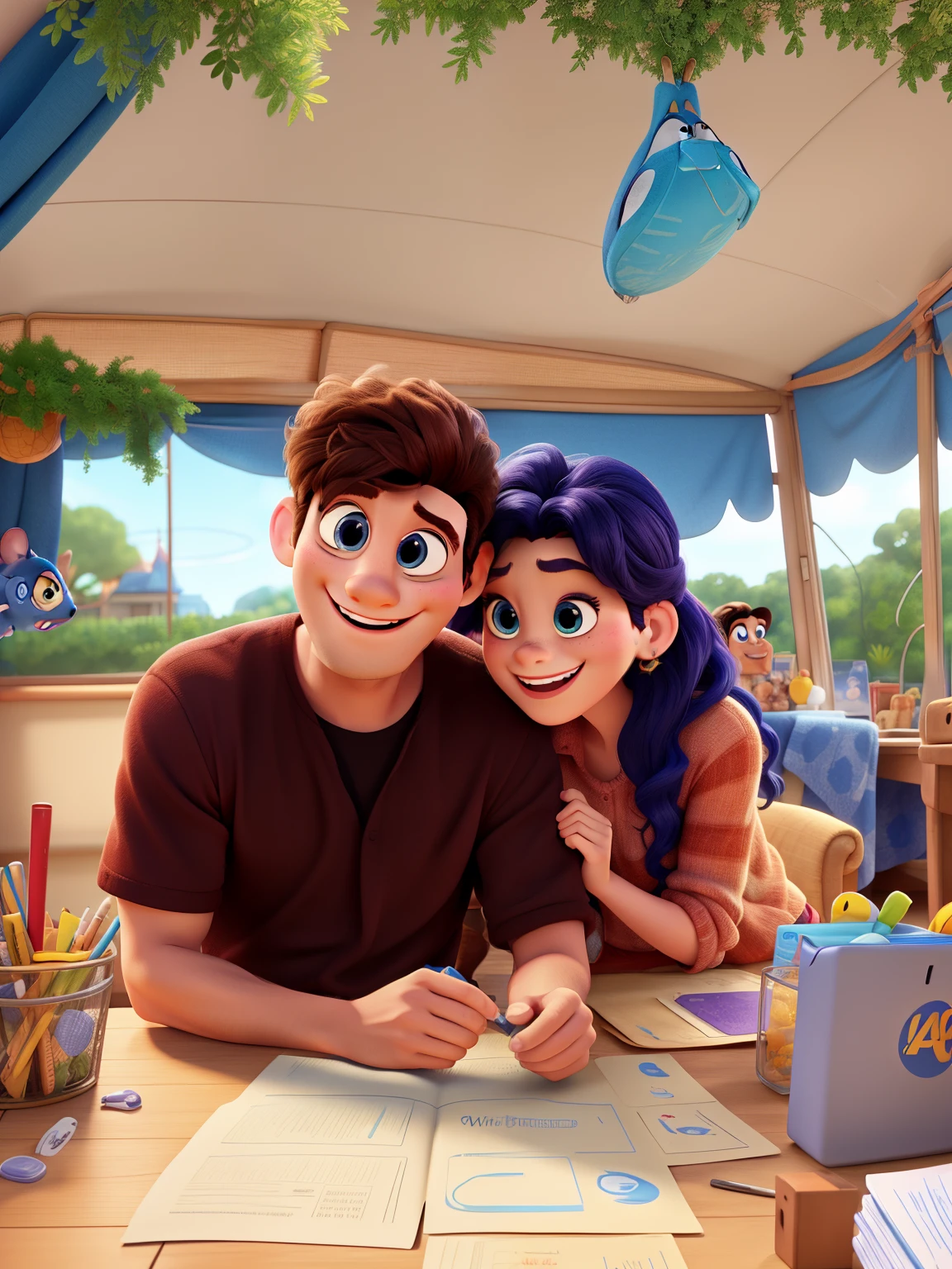Make it disney pixar cartoon