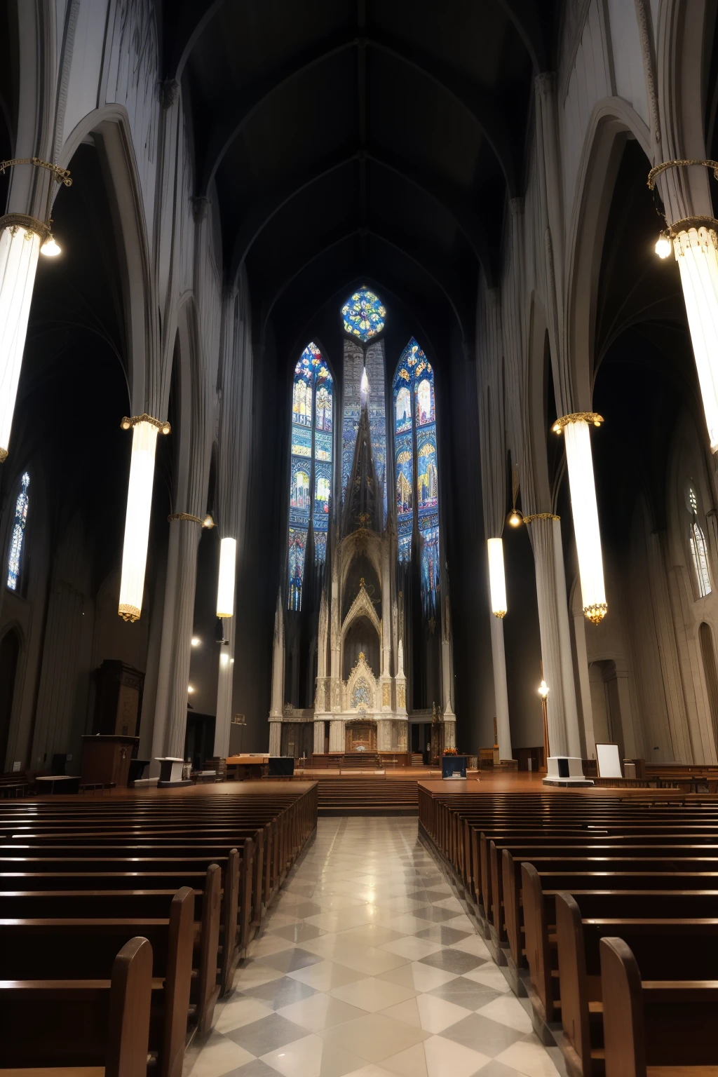 Obra-prima, de melhor qualidade, de pessoas limpando uma igreja de parede preta