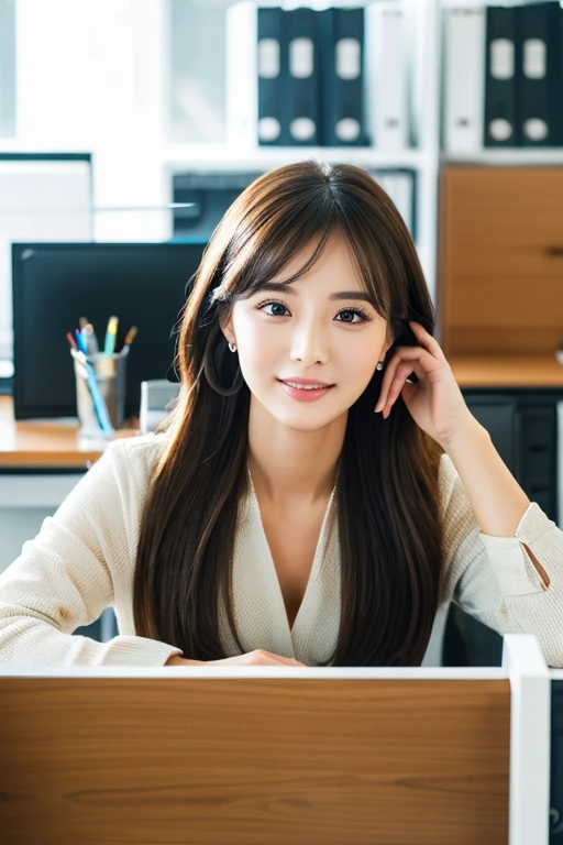 (Best Quality,hight resolution:1.2),Realistic,Professional,With highly detailed facial features and full body diagram、Super detailed portrait of a 20 year old Japanese office lady, ready for a date, In an office environment.
tag: Beautiful detailed eyes, Beautiful detailed lips, long eyelashes, smooth perfect skin, Elegant Office Wear, well-groomed hair, Confident smile, Natural makeup, neat and tidy appearance, Stylish accessories, Modern office environment, computer and desk, Office Chair, papers and documents, stationery, Computer Monitor, Keyboard and mouse, Phone on the desk, office decor, soft office lighting, Natural light coming in through the window, Calm and focused expression, relaxed body posture, Exciting anticipation, stylish handbags, high-heels, elegant clock, Delicate Jewelry.
(Main Focus) Beautiful office lady in her 20s, Detailed facial features and flawless skin, Her expressive eyes and lips attract attention.
(Medium) This portrait is created in a realistic and professional style, similar to high resolution, Detailed photos or masterpiece paintings.
(extra details) she is wearing stylish office clothes, her hair is perfectly styled; The focus is on her face, Also includes a full body view, show her confidence and poise. Office environment with modern furniture, including computers, desk work, and office chair. Documents and documents are neatly organized, Office supplies are also within reach.. The lighting is soft too、It creates a calm atmosphere. The rooms are also decorated to give an elegant feel..
(Artistic style) Portraits are created in a natural and realistic style, Capture the essence of the subject. The colors are vivid and vivid, Reflect the natural light coming in through the window. The overall tone of the image is warm、Fascinating.
(light) Soft office lighting creates a warm and cozy atmosphere, Emphasize the characteristics of the subject、Add depth to an image.
Note: Prompts are just guidelines, Details can be changed or added according to your artistic vision.