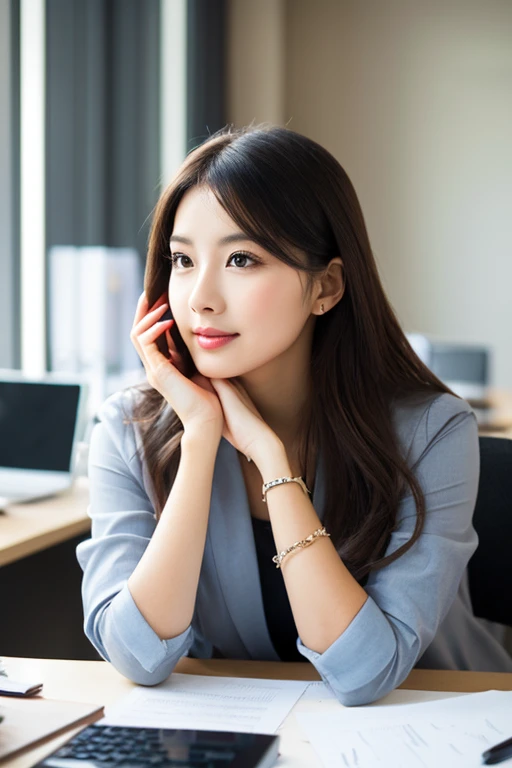 (Best Quality,hight resolution:1.2),Realistic,Professional,Includes highly detailed facial features and full body diagram、Highly detailed portrait of a 20 year old Japanese office lady, ready for a date, Walking nailart Sweating light clothing day: Beautiful detailed eyes, Beautiful detailed lips, long eyelashes, smooth and flawless Skin, Elegant Office Wear, well-groomed hair, Confident smile, Natural makeup, neat and tidy appearance, Stylish accessories, Modern office environment, computer and desk, Office Chair, papers and documents, stationery, Computer Monitor, Keyboard and mouse, Phone on the desk, office decor, soft office lighting, Natural light coming in through the window, Calm and focused expression, relaxed body posture, Exciting anticipation, stylish handbags, high-heels, elegant clock, Delicate Jewelry.
(Main Focus) Beautiful office lady in her 20s, Detailed facial features and flawless skin, Expressive eyes and lips attract attention.
(Medium) This portrait is created in a realistic and professional style, close to high resolution, Detailed photos and masterpiece paintings.
(extra details) she is wearing stylish office clothes, Her hair is perfectly styled; The focus is on her face, A full body diagram is also included.., show her confidence and poise. Office environment with modern furniture, including computer, desk work, and office chair. Documents and documents are neatly organized.., Office supplies are also within reach...... The lighting is soft too....、It creates a calm atmosphere. The rooms are also decorated to create an elegant atmosphere......
(Artistic style) Portraits are created in a natural and realistic style, Capture the essence of the subject. The colors are vivid and vivid, Reflects natural light coming in through windows. The overall tone of the image is warm、Fascinating.
(light) Soft office lighting creates a warm and cozy atmosphere, Emphasize the features of the subject、Add depth to an image.
Note: Prompts are just guidelines, Details can be changed or added according to your artistic vision.