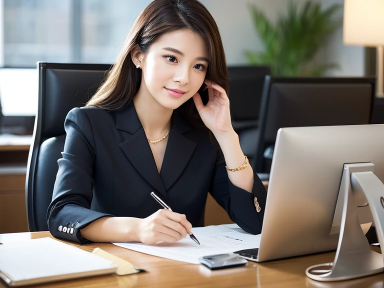 (Best Quality,hight resolution:1.2),Realistic,Professional,Includes highly detailed facial features and full body diagram、Highly detailed portrait of a 20 year old Japanese office lady, ready for a date, Walking　nailart　Sweating　light clothing day: Beautiful detailed eyes, Beautiful detailed lips, long eyelashes, smooth and flawless Skin, Elegant Office Wear, well-groomed hair, Confident smile, Natural makeup, neat and tidy appearance, Stylish accessories, Modern office environment, computer and desk, Office Chair, papers and documents, stationery, Computer Monitor, Keyboard and mouse, Phone on the desk, office decor, soft office lighting, Natural light coming in through the window, Calm and focused expression, relaxed body posture, Exciting anticipation, stylish handbags, high-heels, elegant clock, Delicate Jewelry.

(Main Focus) Beautiful office lady in her 20s, Detailed facial features and flawless skin, Expressive eyes and lips attract attention.

(Medium) This portrait is created in a realistic and professional style, close to high resolution, Detailed photos and masterpiece paintings.

(extra details) she is wearing stylish office clothes, Her hair is perfectly styled; The focus is on her face, A full body diagram is also included..., show her confidence and poise. Office environment with modern furniture, including computer, desk work, and office chair. Documents and paperwork are neatly organized..., Office supplies are also within reach....... The lighting is soft too.....、It creates a calm atmosphere. The rooms are also decorated to create an elegant atmosphere.......

(Artistic style) Portraits are created in a natural and realistic style, Capture the essence of the subject. The colors are vivid and vivid, Reflects natural light coming in through windows. The overall tone of the image is warm、Fascinating.

(light) Soft office lighting creates a warm and cozy atmosphere, Emphasize the features of the subject、Add depth to an image.

Note: Prompts are just guidelines, Details can be changed or added according to your artistic vision.