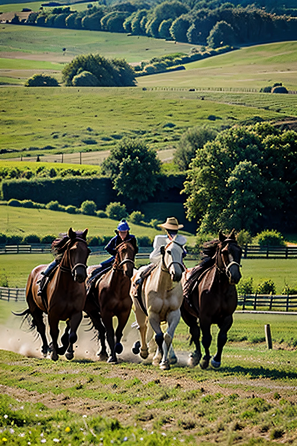 horses galloping in the fields