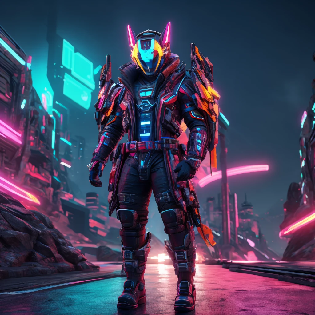 Mountain and Sea Sutra，cyber punk perssonage，Individual personas，With background