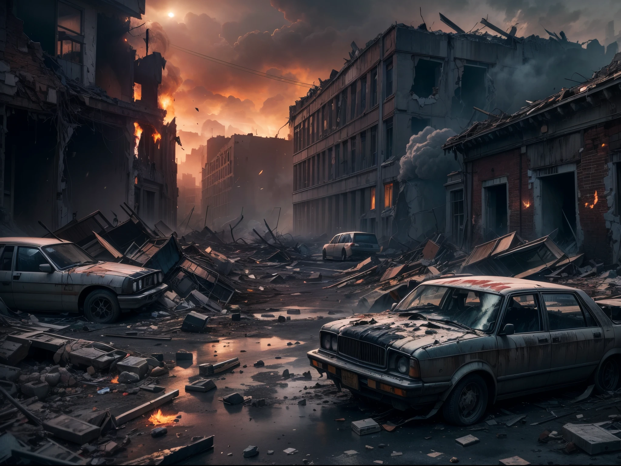 The aftermath of the destruction of the city