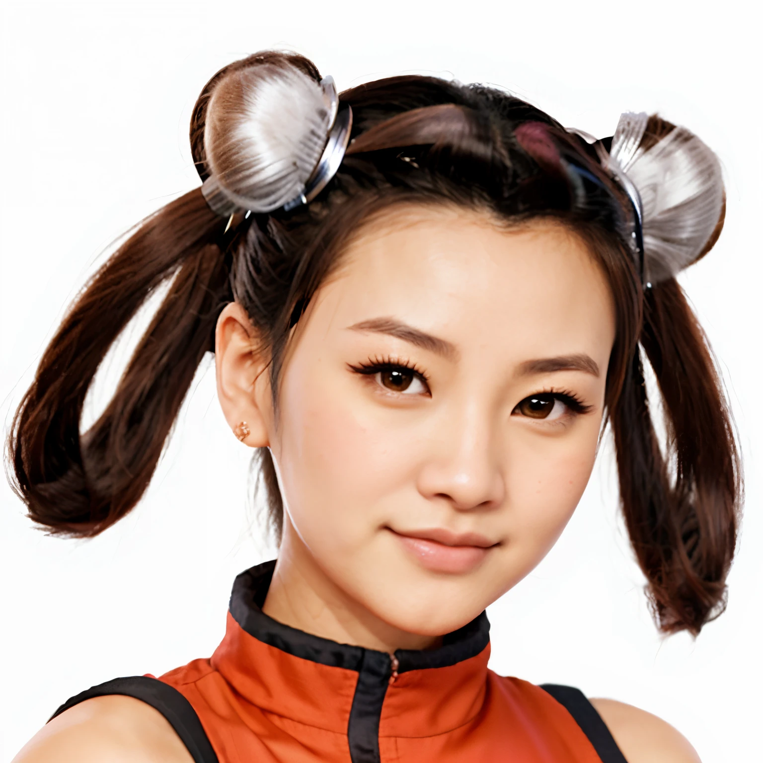a close up of a cartoon of a girl with a ponytail, portrait of chun - li, chun - li, chun-li, chun li, portrait of chun li, nezha, toriyama akira, mai shiranui, chell, lulu chen, itsuko azuma, yayoi kasuma, yun ling, sha xi