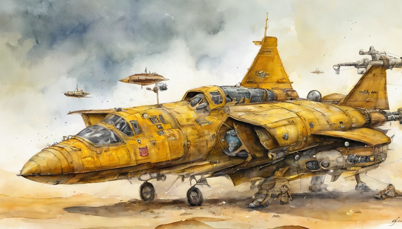 there are four men in a space ship with helmets on, inspired by Les Edwards, trending on vehicle design, widescreen ratio, moebius illustration art, speeder, travis charest, big computer, golden color scheme, diesel punk female