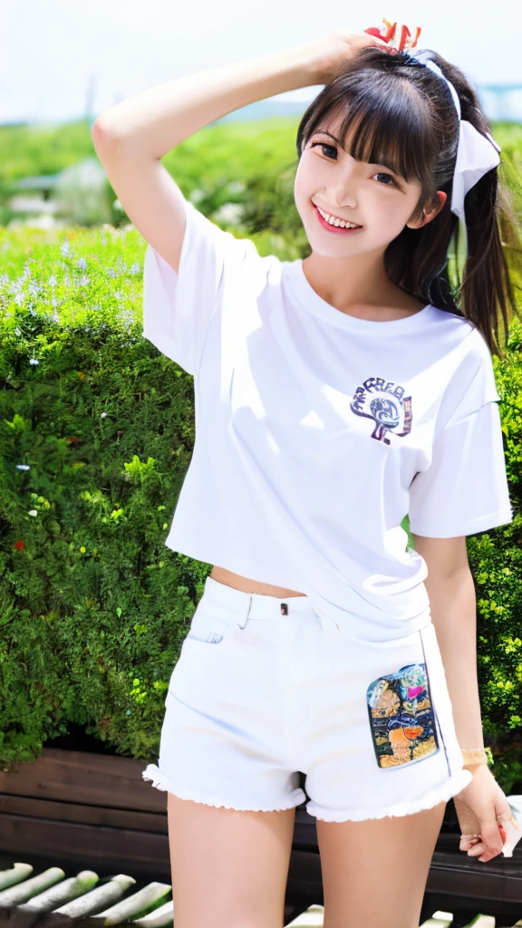Bright girl、19、white t-shirts、Resorts、kawaii、hotpants、Mare