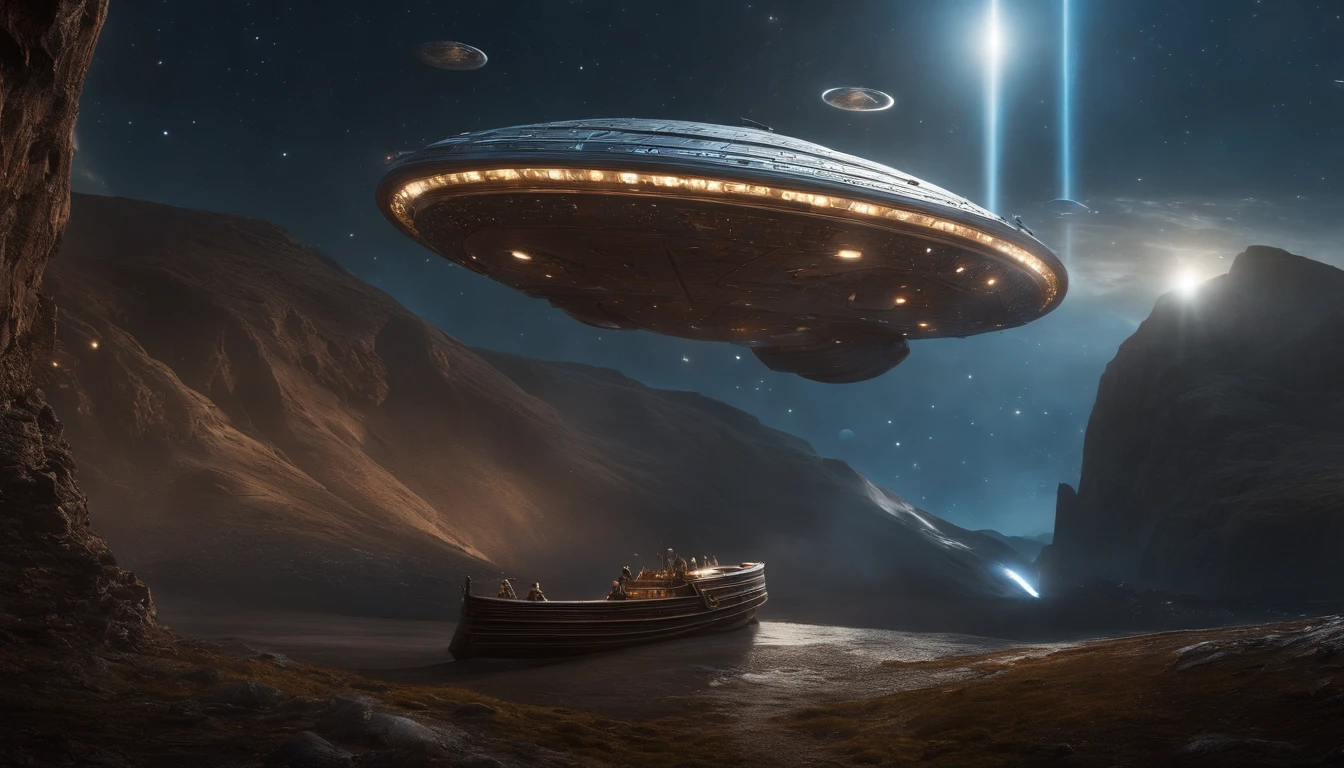 Envision an awe-inspiring scene where space Vikings sail the Milky Way in a Viking-style spaceship. Dive into extreme micro-details to capture the intricacies of the futuristic Viking crew, their ship, and the cosmic backdrop.
Highlight the Viking crew's futuristic attire, blending traditional Viking elements with advanced, space-faring technology. Zoom in on the micro-details of their armor, helmets, and weaponry, showcasing the fusion of ancient and futuristic aesthetics.
Emphasize the Viking-style spaceship, capturing every detail from the ornate carvings to the futuristic propulsion systems. Illuminate the ship with vibrant, cosmic colors to enhance the fantastical and otherworldly atmosphere of their interstellar journey.
Consider the cosmic backdrop, integrating swirling galaxies, nebulae, and distant stars into the scene. Utilize extreme micro-details to showcase the celestial wonders as the Viking spaceship sails through the vastness of the Milky Way.
Imagine the Viking crew in action, whether navigating the ship, manning futuristic controls, or engaging in spacefaring activities. Capture the dynamic energy of the scene, emphasizing both the advanced technology and the Viking spirit in their cosmic adventure.
This detailed prompt aims to inspire the creation of an intricately detailed image featuring space Vikings sailing the Milky Way in a Viking-style spaceship, with a focus on extreme micro-details to bring to life the futuristic Viking crew, their ship, and the cosmic wonders surrounding them.