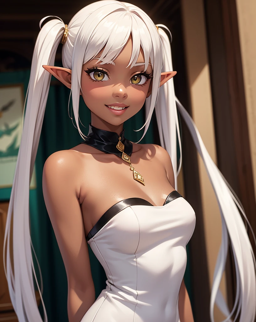 She is a rabbit beastman, so she doesn't wear any clothes.、She doesn't wear underwear because she's a rabbit beastman、She is white and has very beautiful skin、Yellow eyes、Beautiful pubic area without hair、sexypose、tchibi、Mega Mini、big breasts、fullnude、small areola、