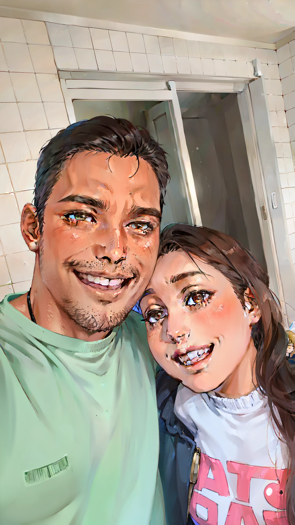 Casal morenos feliz