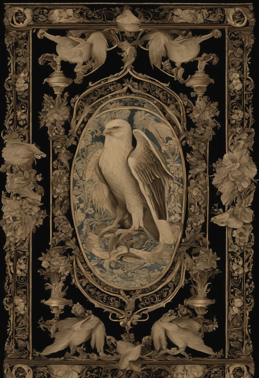 An exquisite and rare antique tapestry depicting pure-blood wizarding heritage and history hanging on the wall in the drawing room of the Malfoy Manor.,Harry Potter and the Chamber of Secrets,Lucius is tall with long straight blonde hair, icy blue eyes, wears black suits and robes, carries a walking stick with a silver snake head at the top. Famously portrayed by Jason Isaacs