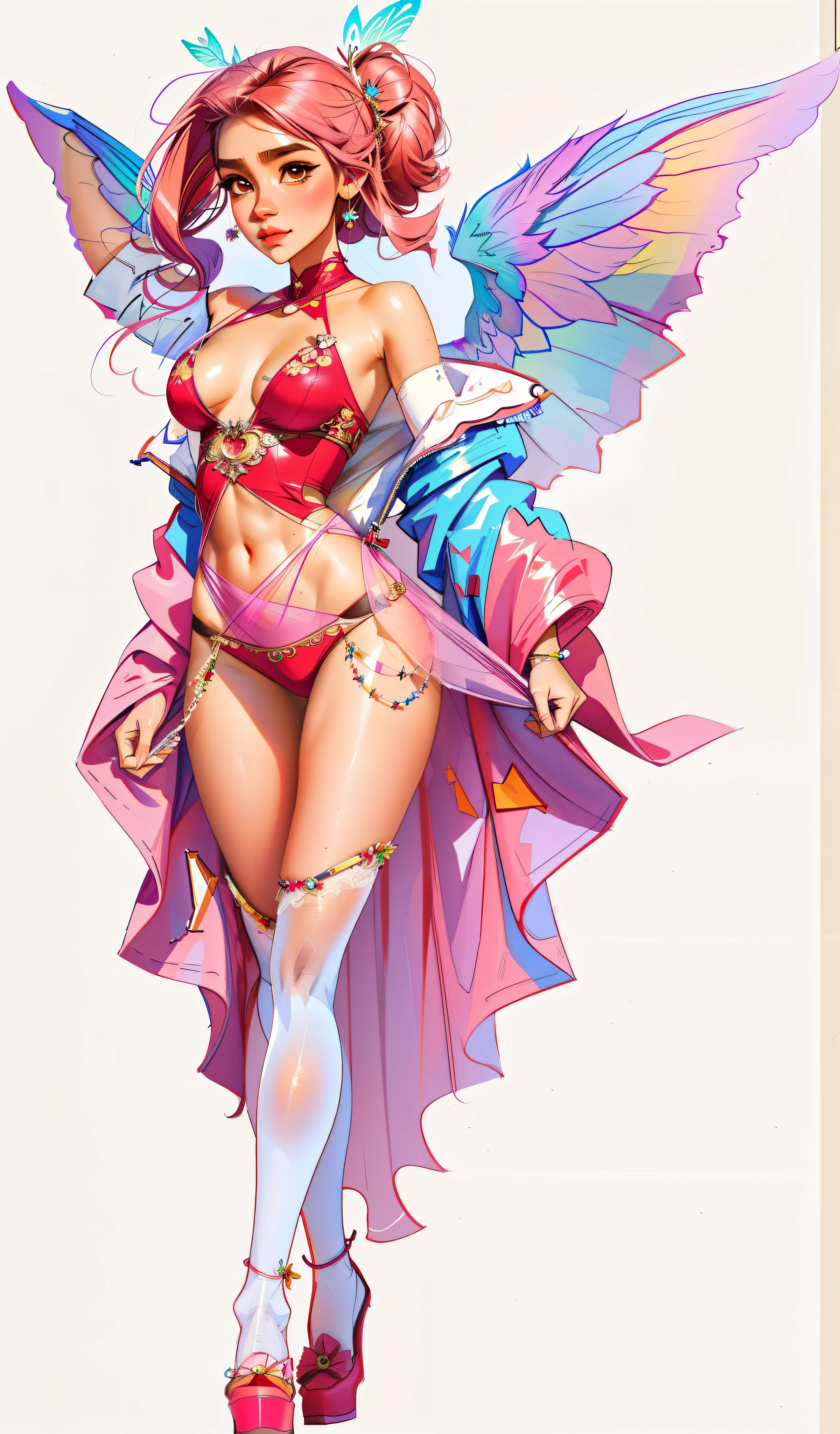 un primer plano de una mujer con un vestido rosa con alas de hada, Estilo de Artgerm, Cushart Krenz Key Art Femenino, Artgerm extremadamente detallado, Estilo Artgerm, Estilo Artgerm, ! dream artgerm, Artgerm en ArtStation Pixiv, Estilo Ivan Talavera y Artgerm