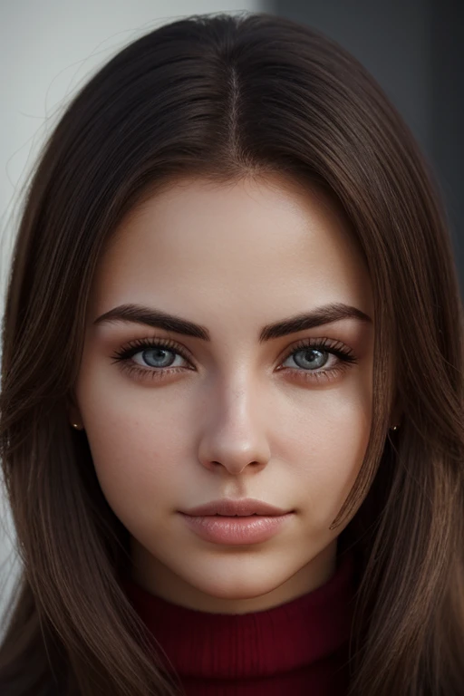 Best quality, masterpiece, ultra high resolution, (photorealistic: 1.4), raw photo, Very pretty young woman (after actress Riley Reid), long hair, golden hair, detailed eyes and face, black sweater, dynamic lighting , in the dark, deep shadow, low key, cowboy photo