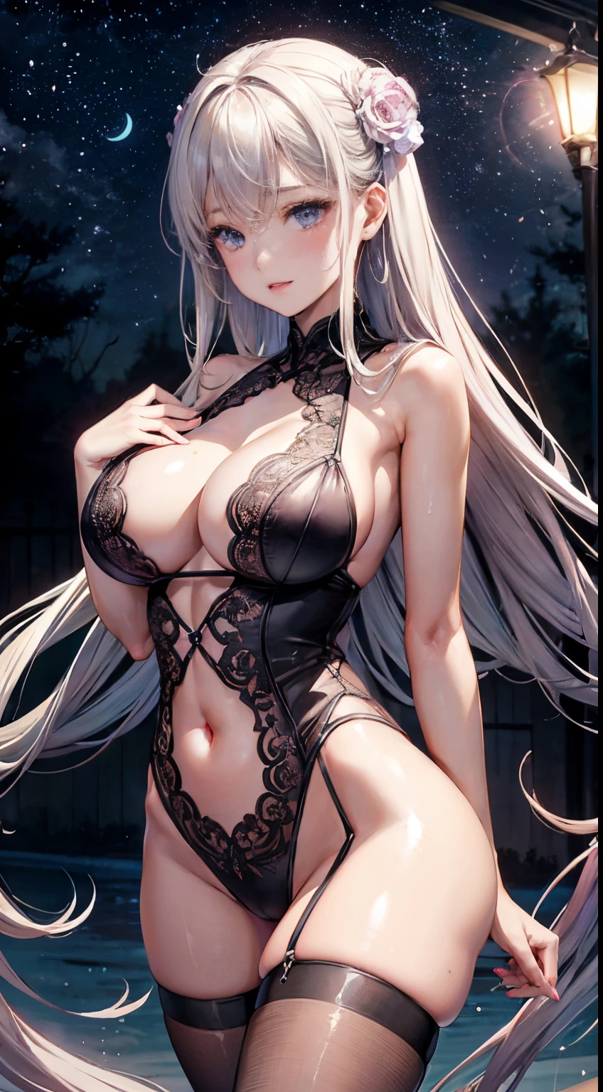 see through red Lingerie sexy outfits、Show shoulders、Navel Ejection、see-through halter neck broken、Decorated with intricate patterns and pastel colors、Transparent material that makes the skin shine、Artistic depiction of seductive woman in lingerie with wet thin cloth and transparent skin, Elegant lingerie 、Emphasizes her charming silhouette。gentle fireworks night、Dynamic Posing、Sexy Posing、bathed in the soft glow of moonlight。The scene is、With a hint of mystery and sensuality、It exudes an ethereal dreamy atmosphere。The image style is、Incorporates digital illustration techniques.、It makes you feel delicate beauty and charm。Soft moonlit lighting、Cast gentle highlights and shadows on her mesmerizing features。Dynamic Posing、Bold poses、seductive poses, see -through、show through、A sexy、Sakura blizzard、buried、Transparent skin、Chest Pulling、Translucent clothes、garterbelts、fishnet tights、huge moon、full body photography、masterpiece, ((Night Street)), medium breast, athletic body, cleavage, cametoe.