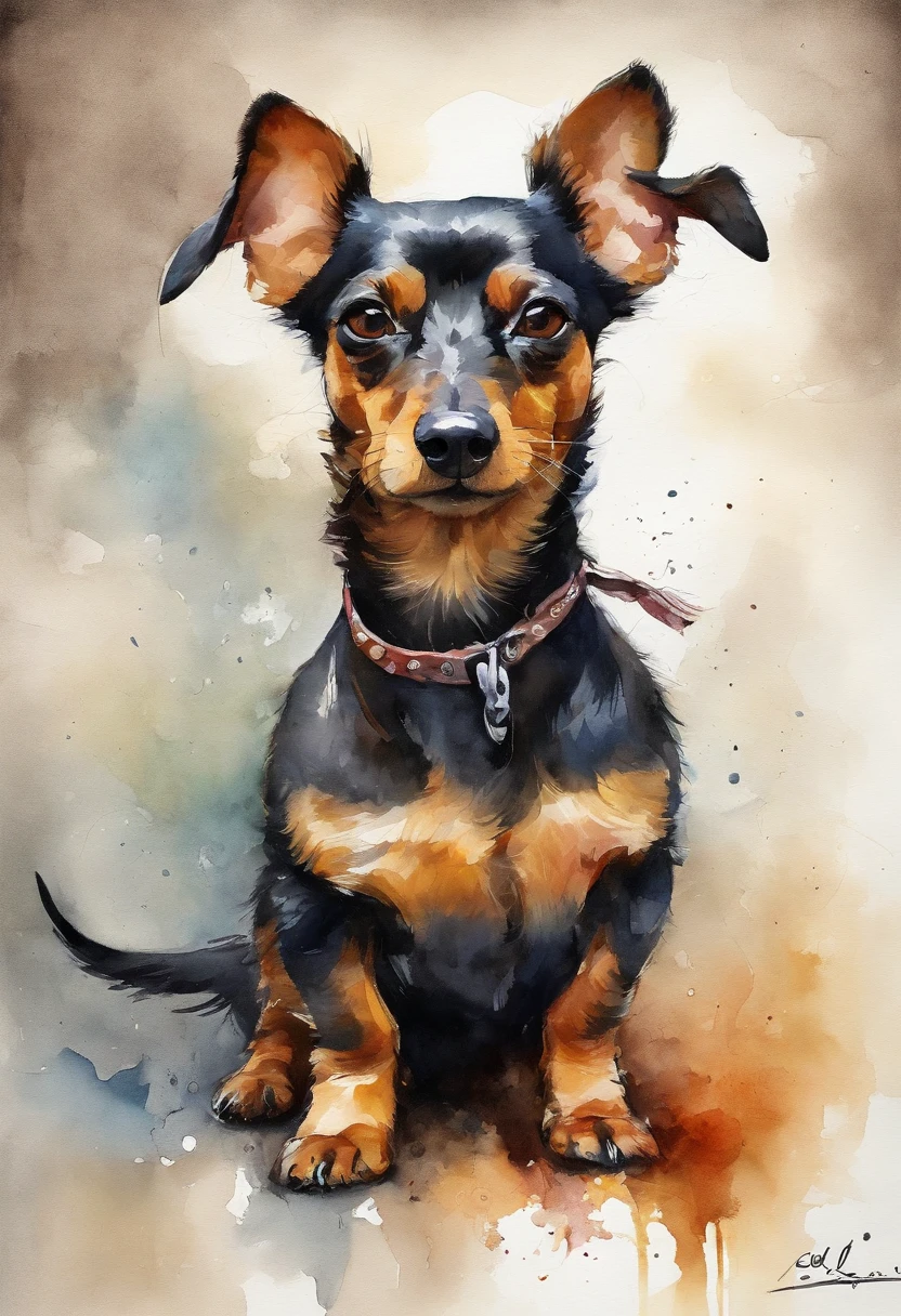Polly of the highest quality,Dachshund Terrier Mix,  Dramatische Beleuchtung, bedrohliche Pose, grimmiger Blick, Epic atmosphere,  (((full-body shot))), Body aus Metall, Cyborgs, Cyberpunk-Stil, Uhrwerk, ((Komplizierte Details)), NFFSW, ((Komplizierte Details, HyperDetails)), lightbulbs, Filmische Aufnahme, Vignette, Bokeh-Effekt Beckground, (Dachshund Terrier Mix), (full-body shot).