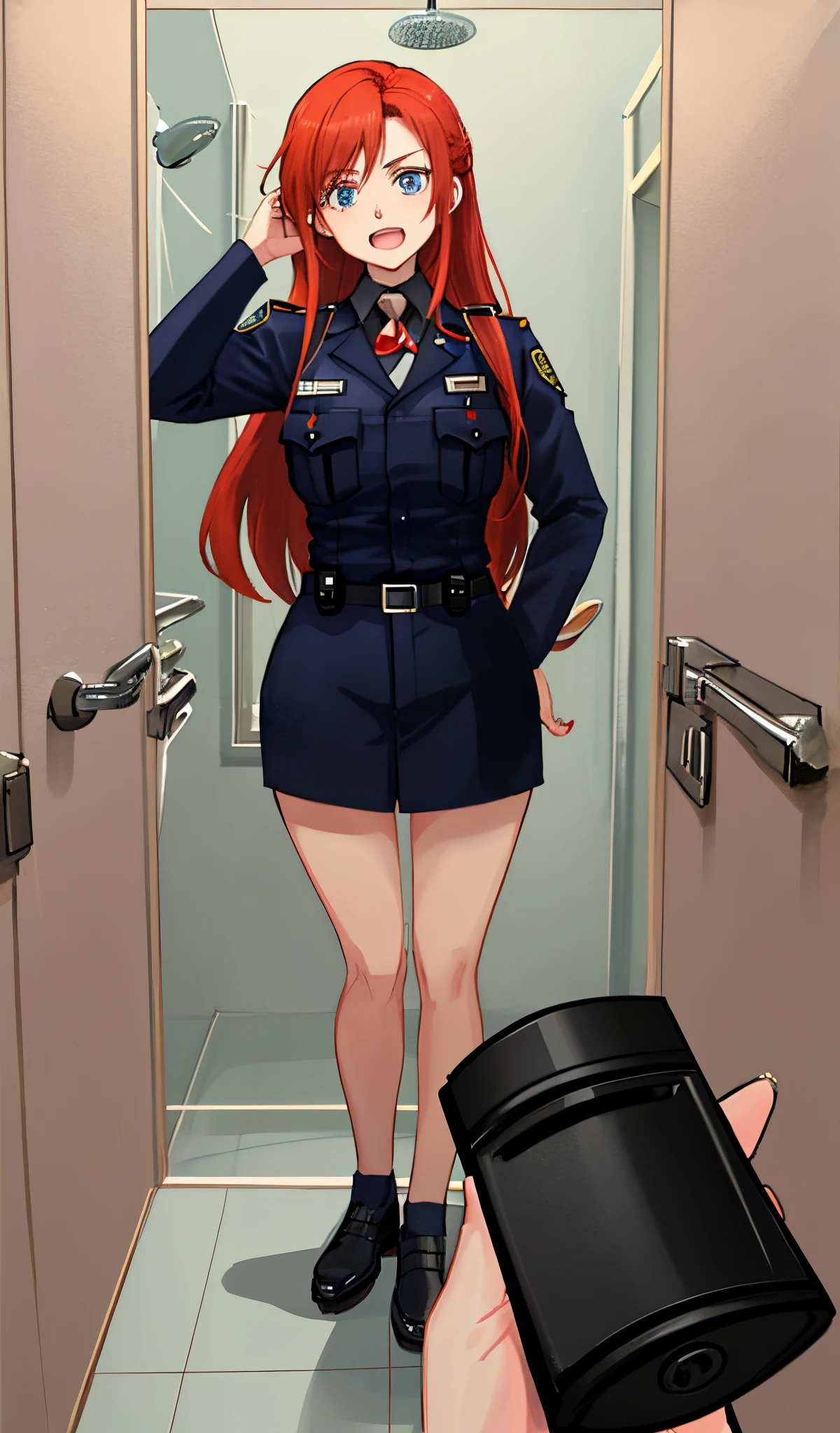 Redhead Military police Officer Raidyour  ln your Bathroom POV